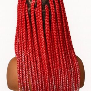 Scarlet Red Braided Hair wig full lace lace
